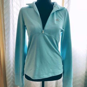 Adidas light blue, light weight long sleeved athletic shirt